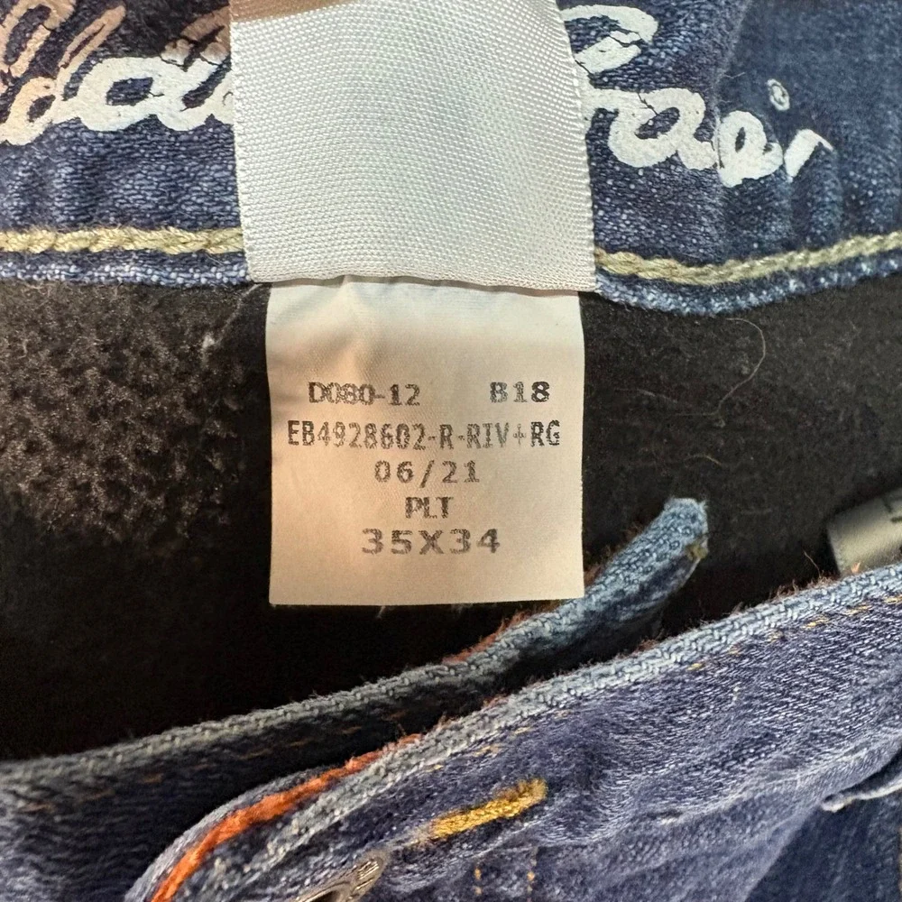 Eddie‎ Bauer Women Straight Fit Fleece Lined Jeans Dark Wash Size 35